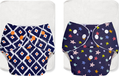 Superbottoms Pack of 2 BASIC Reusable Cloth Diapers | Adjustable, Washable |3M-3Y
