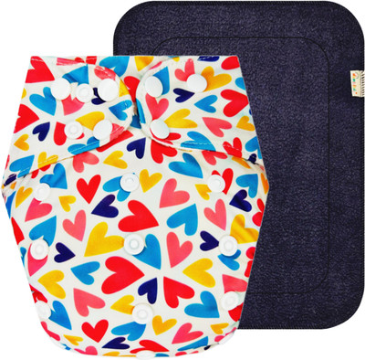 Dumbledo Reusable Eco-Friendly Dry Feel 1 Cream Cloth Diaper With Black Pad