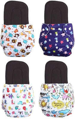 texla Print Reusable Cloth Button Diaper Reuse Nappy With Insert\Sokar Pad (0-3Y)T5Tex
