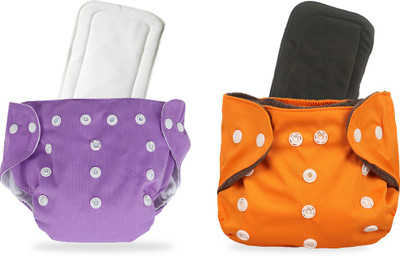 InEffable Baby Reusable Cloth Diaper Nappy With 5 Layered Microfiber Insert (Pack of 2)