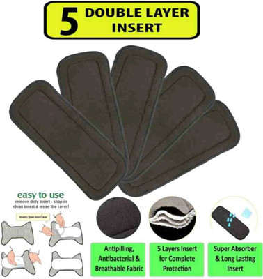meet novelty 5 Layer Bamboo Charcoal Wetfree Reusable Washable Cotton Diaper Nappy Inserts
