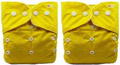 SLIKEE Reusable Baby Washable Cloth Cotton Diaper- Combo of 2 Pieces (Multi Colours) (No Insert Pads Included)