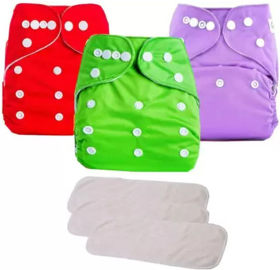 Mokey New Waterproof Solid Reusable Diaper Reuse Nappy Cloth Diaper & Insert (0-3Y)Mk1