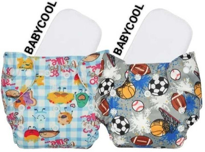 BABYCOOL Baby Reusable Pocket Cloth Diaper With Insert & Baby Bib Combo