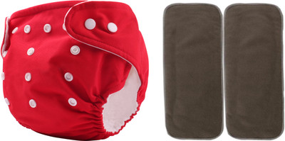The Cheeky Kidzz Quirky Baby Adjustable Reusable Cloth Diaper And 2 Bamboo Microfiber Insert Pads
