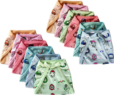 Aldeco Pack of 12 - Baby Multicolor Hosiery Cotton Langot or Nappy / Reusable & Washable Soft U-Shaped Printed Cloth Langot or Diaper for kids (0-3years)