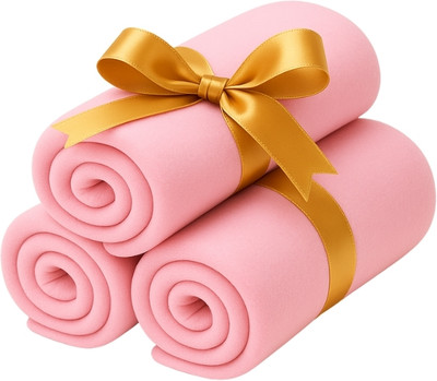 TCP Polycotton, Microfiber, Velvet, Woolen Single Flat 3 TC Solid Bedsheet(Pack of 3, PINK-3)