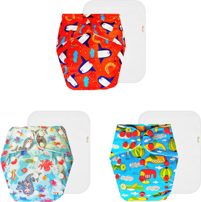 Dumbledo Reusable Eco-Friendly Dry Feel 3 Cloth Diaper With White Pad