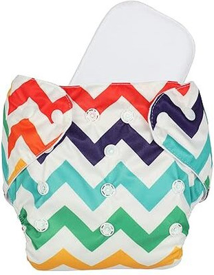 moms angel Baby Printed Cloth Diaper Washable & Reusable Nappy With White Insert(Pack of 1)