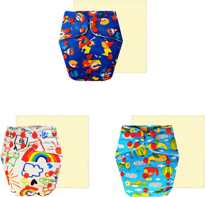 Dumbledo Reusable Washable Quick Dry 3 Cloth Diaper With Hemp Insert