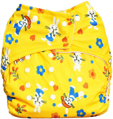 TINNY TOTS Baby Reusable & Adjustable Printed Cloth Diaper & Wet-Free Bamboo Insert Pad
