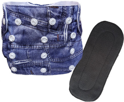 Khatola Enterprises Reusable & Washable Baby Cloth Diaper Denim Print, snap buttons closer, Adjustable Size S,M,L for Babies and Toddlers(3 Months to 2 years) (Pack of 1 Diaper with 1 Insert Pads Free). Khatola Enterprises Reusable & Washable Baby Cloth Diaper Denim Print, snap buttons closer, Adjustable Size S,M,L for Babies and Toddlers(3 Months to 2 years) (Pack of 1 Diaper with 1 Insert Pads Free).