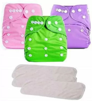 Mokey New Waterproof Solid Reusable Diaper Reuse Nappy Cloth Diaper & Insert (0-3Y)Mk1