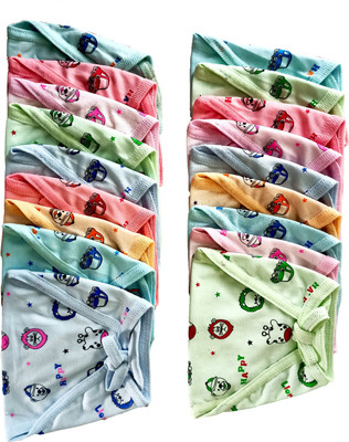 Aldeco Pack of 18 - Baby Multicolor Hosiery Cotton Langot or Nappy / Reusable & Washable Soft U-Shaped Printed Cloth Langot or Diaper for kids (0-3years)