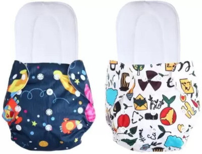 jamex Printed Reusable Diaper Reuse Nappy Cloth Diaper Baby Pants & Insert ( 0-3Y) B2