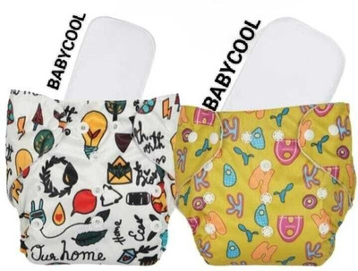 BABYCOOL Baby Reusable Pocket Cloth Diaper With Insert & Baby Bib Combo