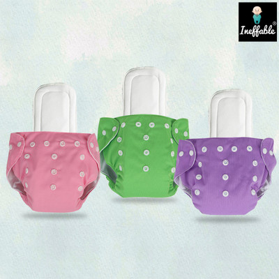 InEffable Baby Reusable Cloth Diaper Nappies With Multi Layered Microfiber Insert Pad