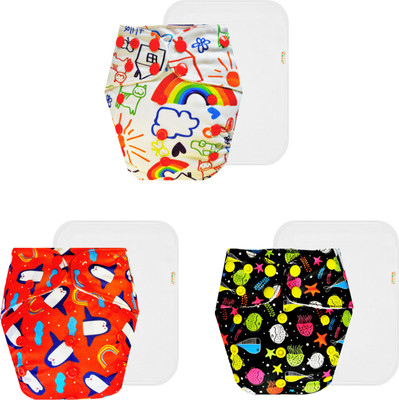 Dumbledo Reusable Eco-Friendly Dry Feel 3 Cloth Diaper With White Pad