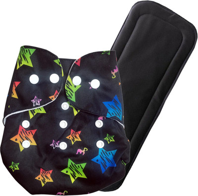 Lapry Baby Reusable & Adjustable Printed Cloth Diaper & Wet-Free Bamboo Insert Pad