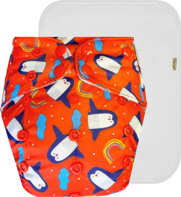 Dumbledo Reusable Washable Quick Dry 1 Red Cloth Diaper With white Insert