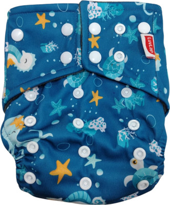LuvLap Reusable Baby Diaper, High Absorption, Quick Dry, Blue Stars