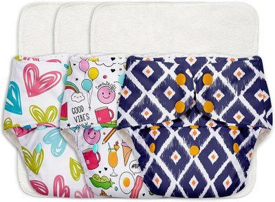 Superbottoms 3 BASIC Reusable Cloth Diaper for babies 0-3Y with dry feel pad/insert-Assorted