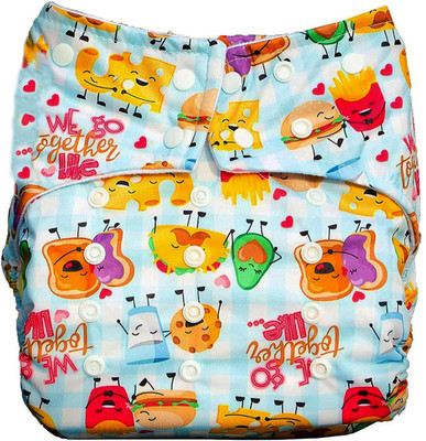 TINNY TOTS Baby Reusable & Adjustable Printed Cloth Diaper & Wet-Free Bamboo Insert Pad