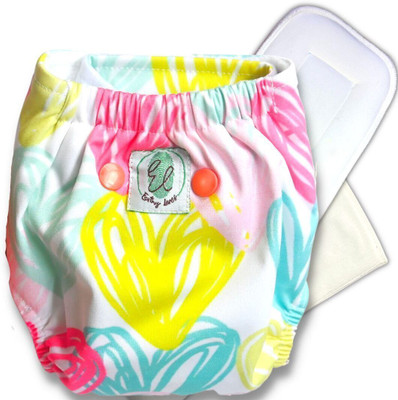 Earthy Lanes Reusable Waterproof Cloth Diaper with Snap Insert And Liner (3-36 month)