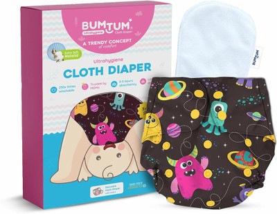 BUMTUM Ultrahygiene Wonderland Extra Soft Reusable Cloth Diaper for Babies 0 to 3 Yrs