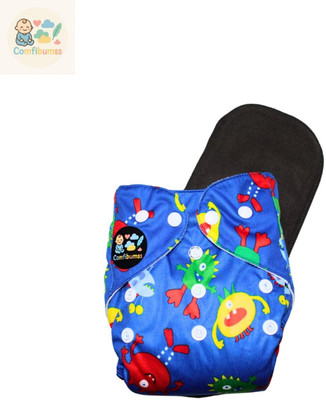 Comfibumss Reusable Cloth Diaper with 4-Layer Charcoal Absorbent Insert