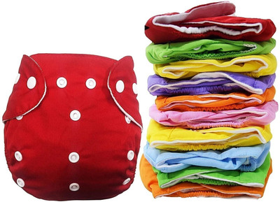 SLIKEE Reusable baby washable cloth diaper- Combo of 9 Pieces (Multi Colours) (No Insert Pads Included)
