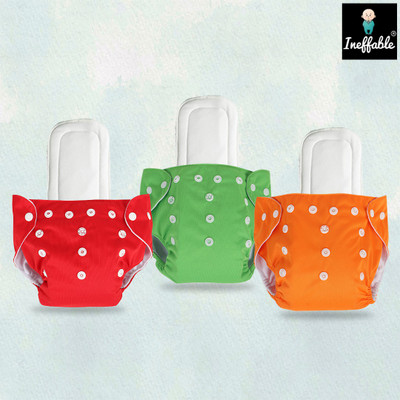 InEffable Baby Reusable Cloth Diaper Nappies With Multi Layered Microfiber Insert Pad