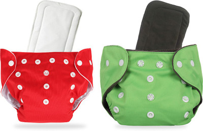 InEffable Baby Reusable Cloth Diaper Nappy With 5 Layered Microfiber Insert (Pack of 2)