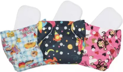 jamex Reuse Nappy Cloth Button Diaper & 5 Layer insert (0-24m) P3 - S - M (6 Pieces)