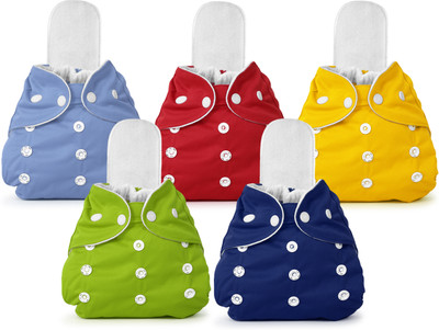 smilykid Baby Pocket Plain Diapers Reusable Cloth Diapers With Insert Washable pack 5