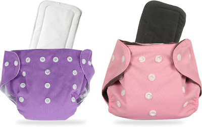 InEffable Baby Reusable Cloth Diaper Nappy With 5 Layered Microfiber Insert (Pack of 2)