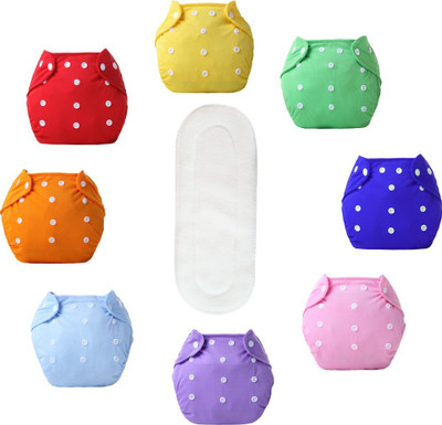 smilykid Reusable Cloth Baby Diaper with insert pad, Adjustable Diaper (Pack of 6)