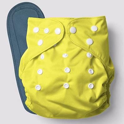 smilykid Large Cloth Button Diaper Combo - 1 diaper yellow with black insert