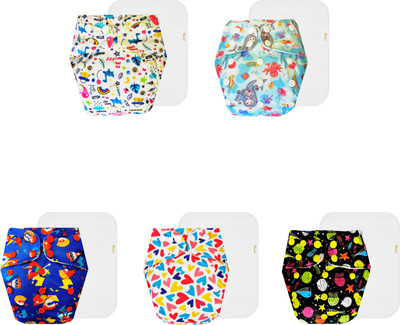Dumbledo Reusable Eco-Friendly Dry Feel 5 Cloth Diaper With White Pad