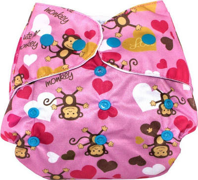 Swito Mart Baby Reusable Cotton Cloth Reusable Button Diaper COMBO SET OF 1 - S - M(2 Pieces)