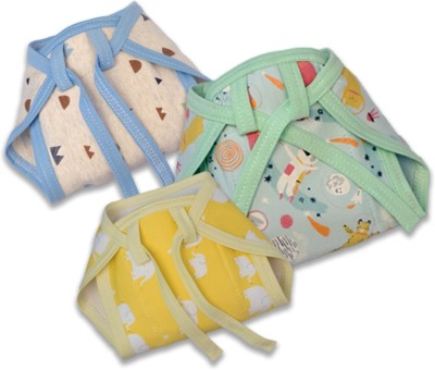 Bubbah Soft Cushioned Cloth Diapers with Adjustable Strings (Newborn)