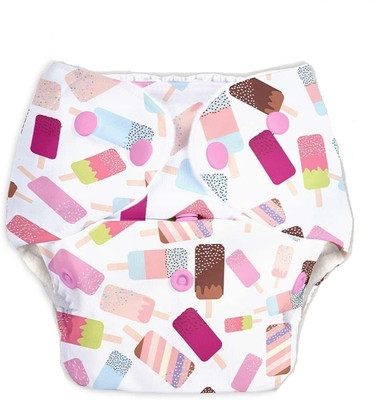 LEVOT Reusable Button Diaper Multi Color Pack of 1 Diaper & 1 Black 5 layer Insert