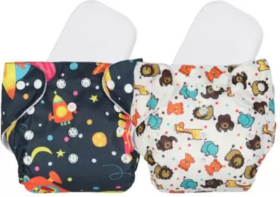 jamex Free Size Reusable Cloth Diaper With 2 Dry Feel Absorbent Soaker Pad (3M-3Y)