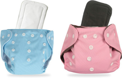 InEffable Baby Reusable Cloth Diaper Nappy With 5 Layered Microfiber Insert (Pack of 2)