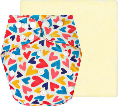 Dumbledo WhiteHeart Reusable Eco-Friendly Dry Feel 1 Cloth Diaper With Insert