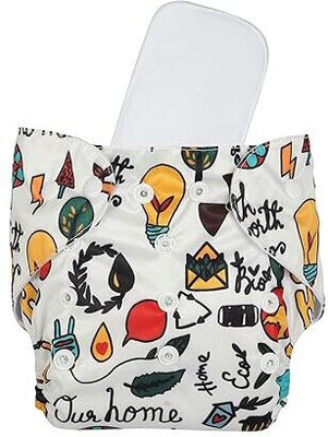 moms angel Baby Printed Cloth Diaper Washable & Reusable Nappy With White Insert(Pack of 1)