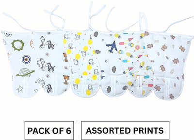 Milu & Moo Soft Muslin Cotton Nappies for Baby 3-6M | Pack of 6 Assorted Print Langot