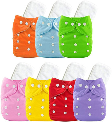 smilykid Cloth Diaper For Babies, Reusable Washable | 7 Cloth Diaper & 7 Insert Pad