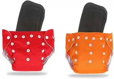 smilykid Washable & Reusable Pocket Cloth Diaper For Babies(2Pcs Diaper + 2Pcs Insert)