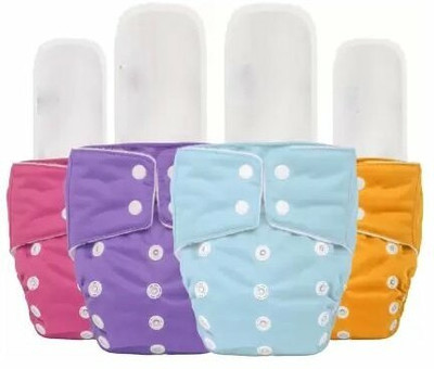 smilykid Cloth Diaper for Babies, Reusable Washable | 4 Cloth diaper & 4 Insert Pad